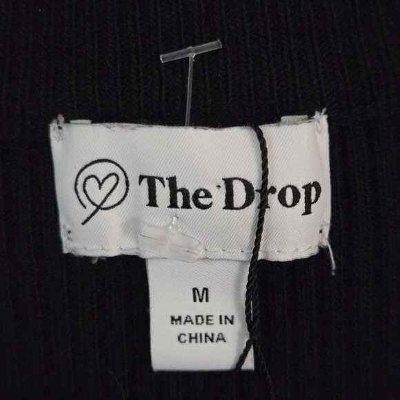 The Drop NWOT Chantal Midi Bodycon Fitted Cutout Rib Dress Black Size M - Picture 9 of 10